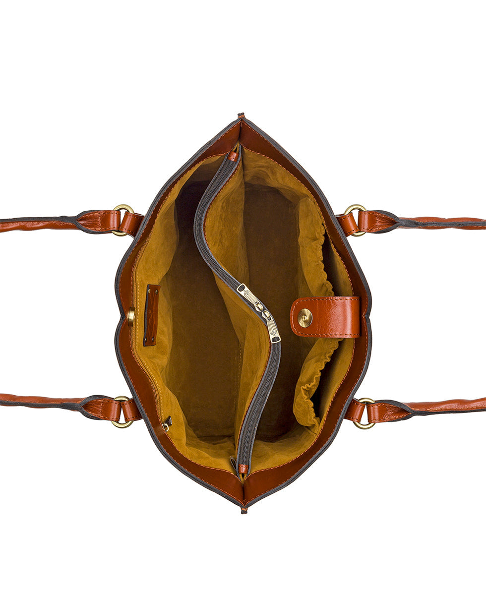 Marion Tote - Vintage Vegetable Tanned Leather - british tan - by Patricia Nash - View 15 of 24