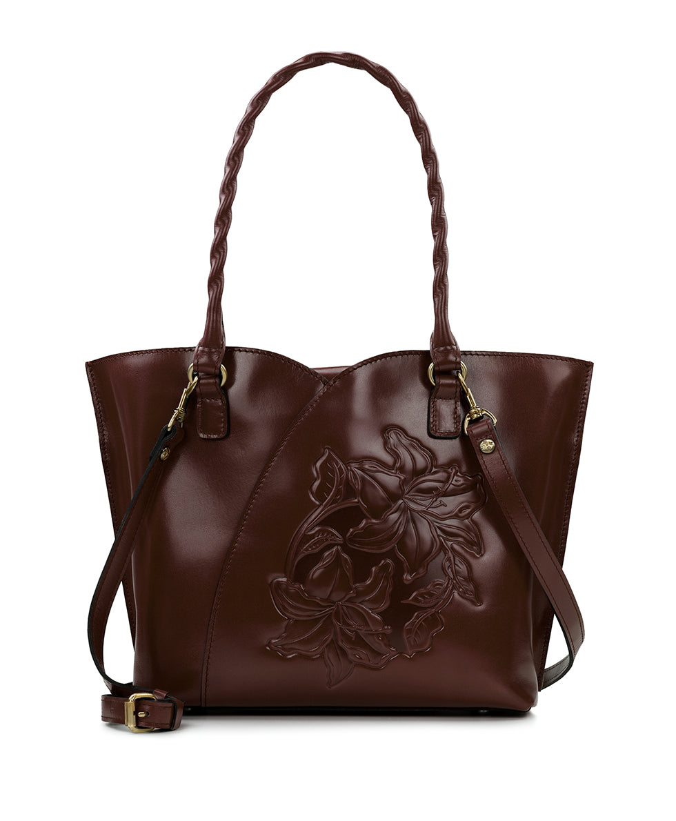 Marion Tote - Vintage Parisian Floral Tooled - british tan - by Patricia Nash - View 1 of 8