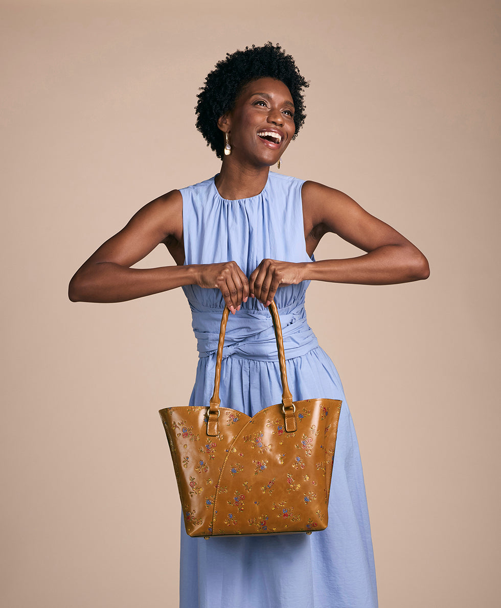 Marion Tote - Fleur de Jardin Embossed – Patricia Nash