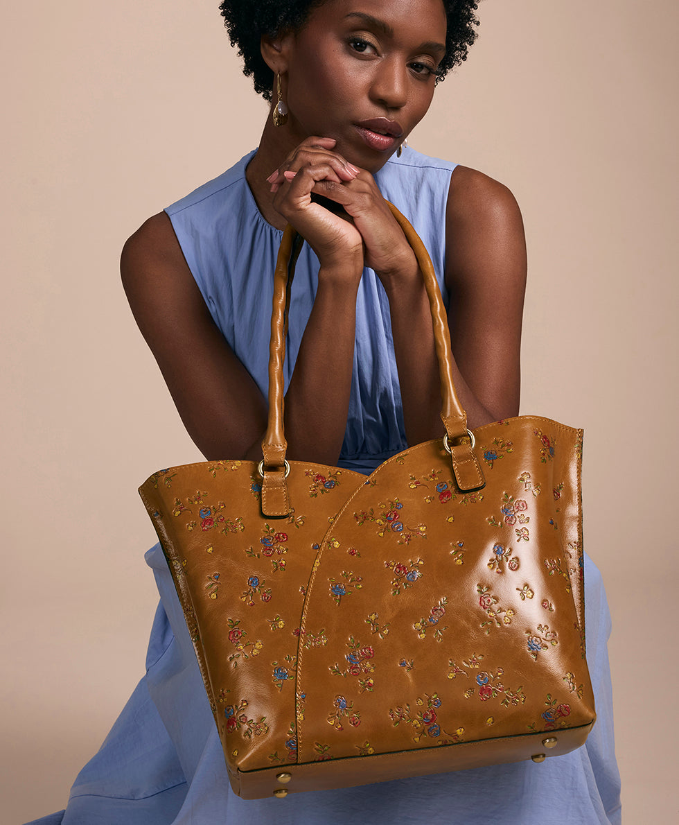 Marion Tote - Fleur de Jardin Embossed – Patricia Nash