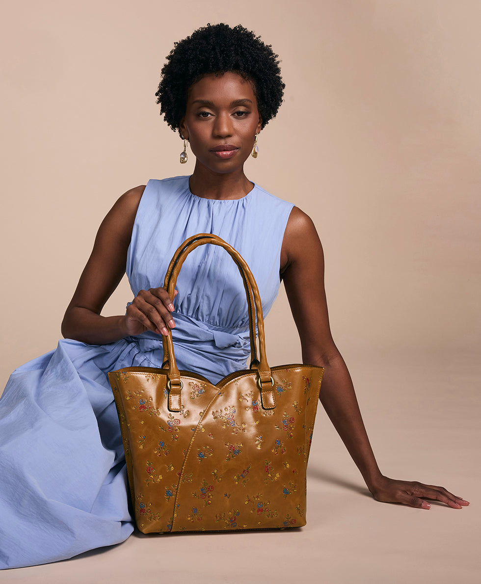 Marion Tote - Fleur de Jardin Embossed – Patricia Nash