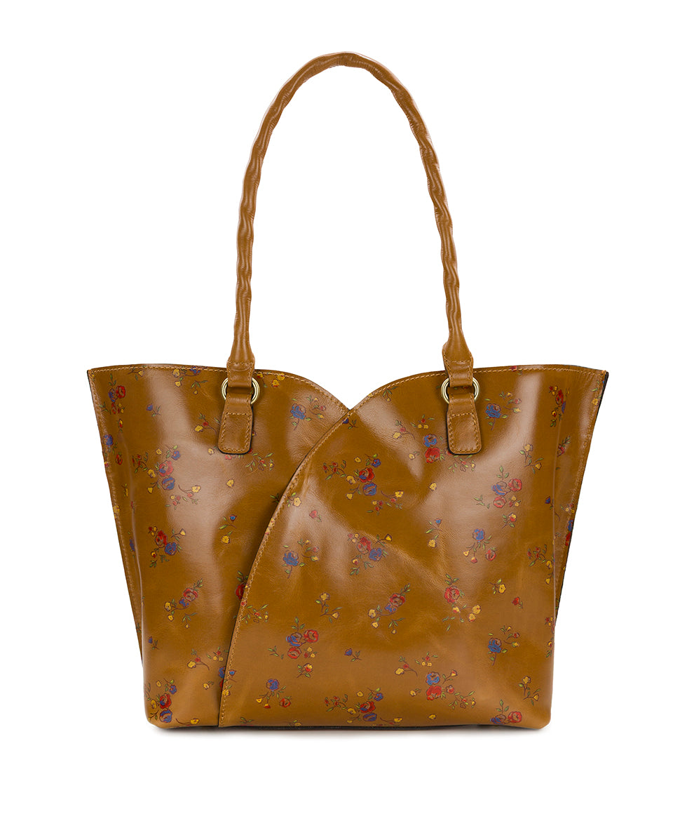 Female - Marion Tote - Fleur de Jardin Embossed - light tan - by Patricia Nash - View 2 of 11