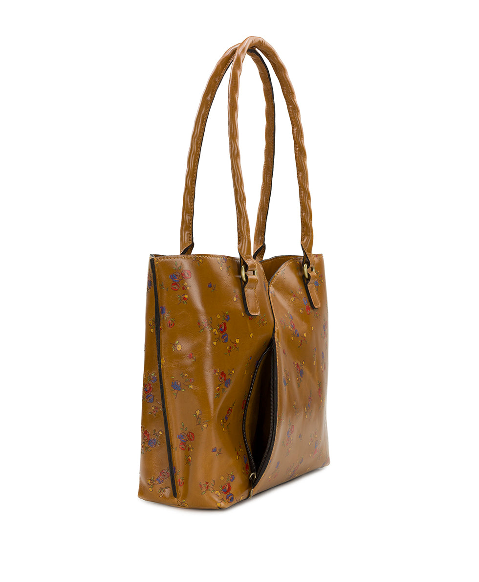 Female - Marion Tote - Fleur de Jardin Embossed - light tan - by Patricia Nash - View 5 of 11