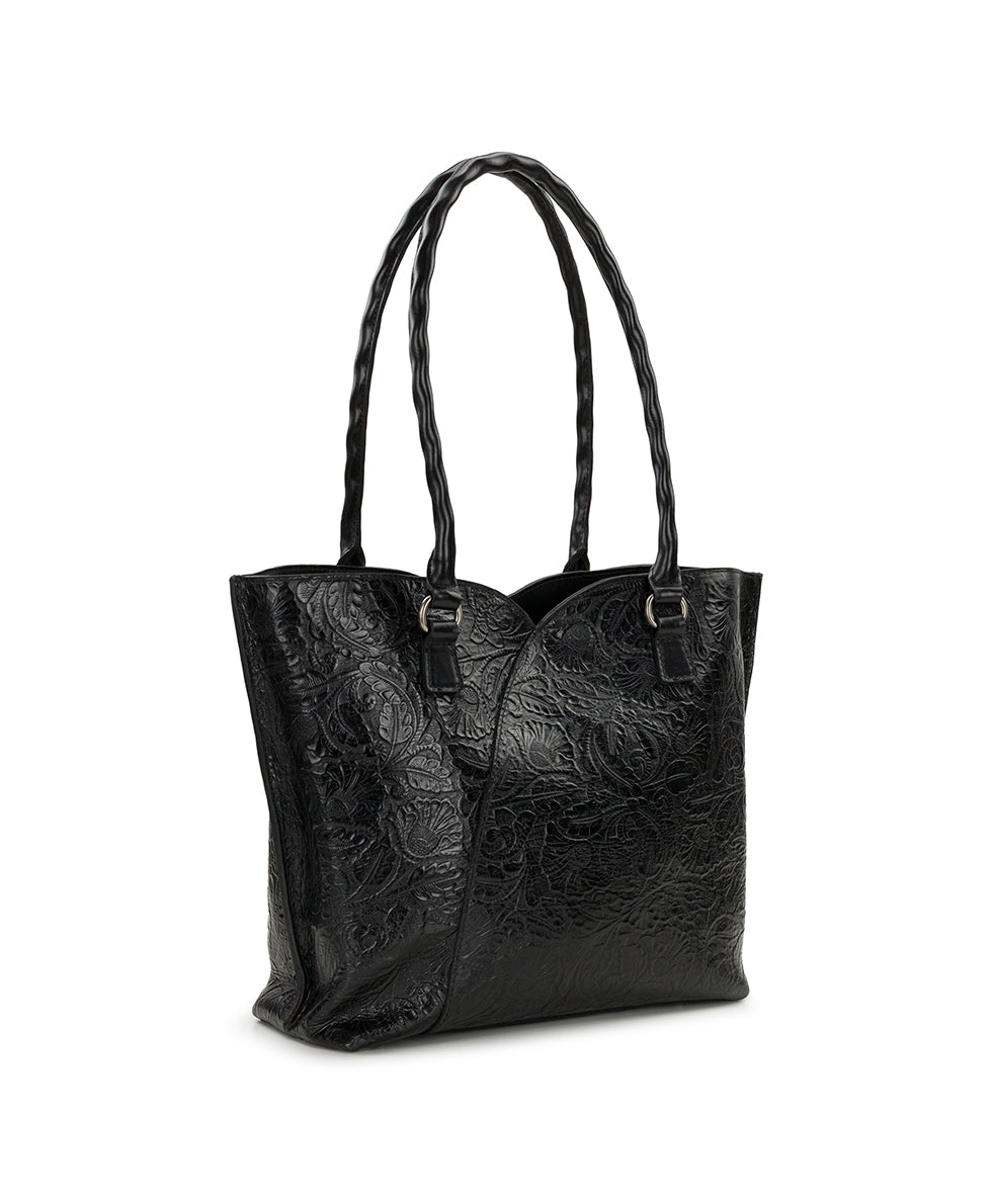 Female - Marion Tote | Brazilian Supple Tooled | Black - black - by Patricia Nash - View 3 of 5