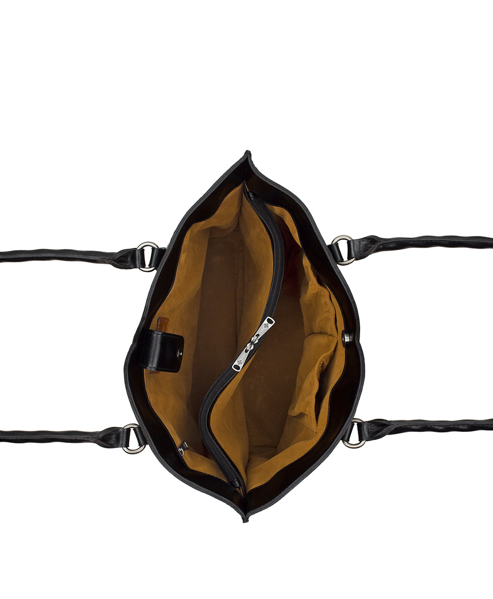 Female - Marion Tote | Brazilian Supple Tooled | Black - black - by Patricia Nash - View 5 of 5