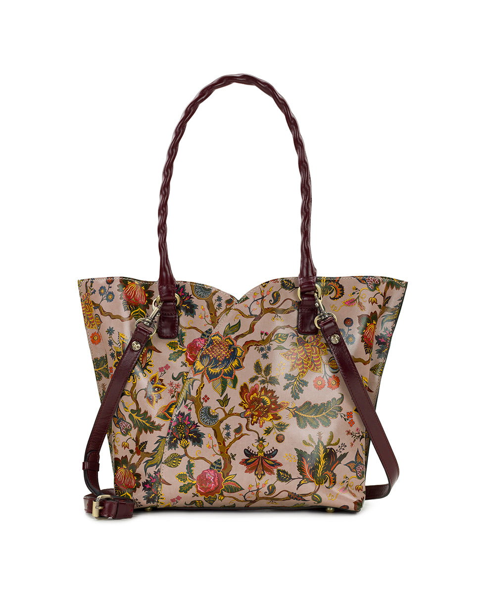 Female - Marion Tote | Danish Floral Tapestry  | Danish Floral Tapestry - olive - by Patricia Nash - View 1 of 8