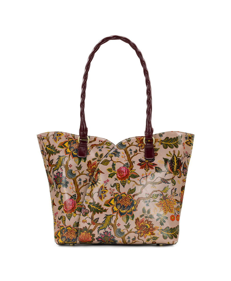 Female - Marion Tote | Danish Floral Tapestry  | Danish Floral Tapestry - olive - by Patricia Nash - View 3 of 8