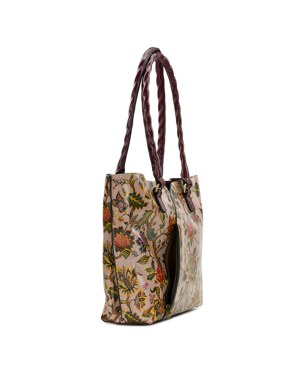 Female - Marion Tote | Danish Floral Tapestry  | Danish Floral Tapestry - olive - by Patricia Nash - View 5 of 8