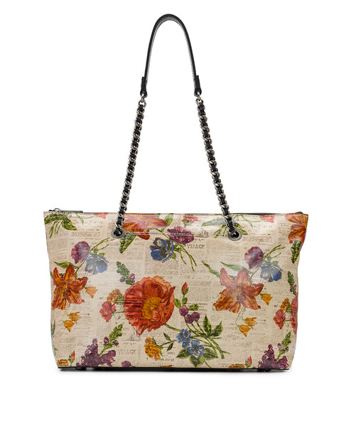 Patricia Nash Curry Parisian Newspaper Floral Tote Bag