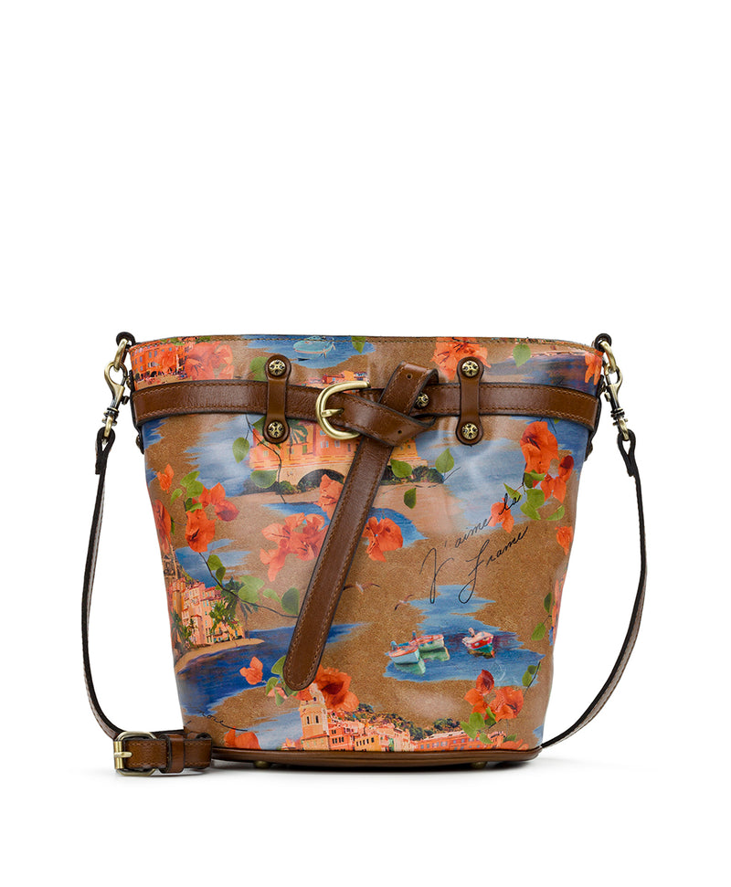 Eleanor Belted Bucket Crossbody Bag - French Riviera