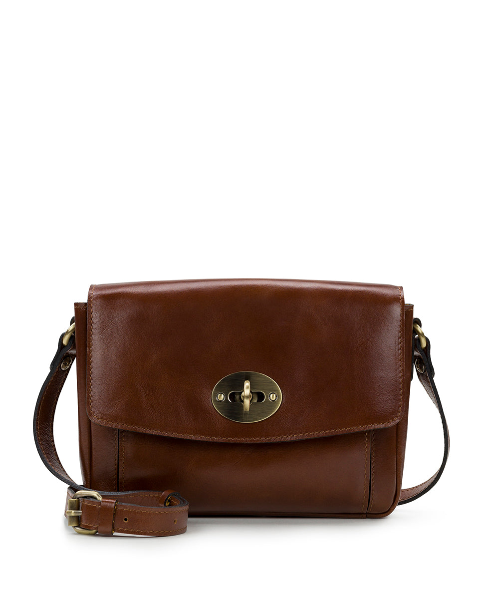 Patricia Nash Gradina Flap Crossbody - Distressed Leather in Brown