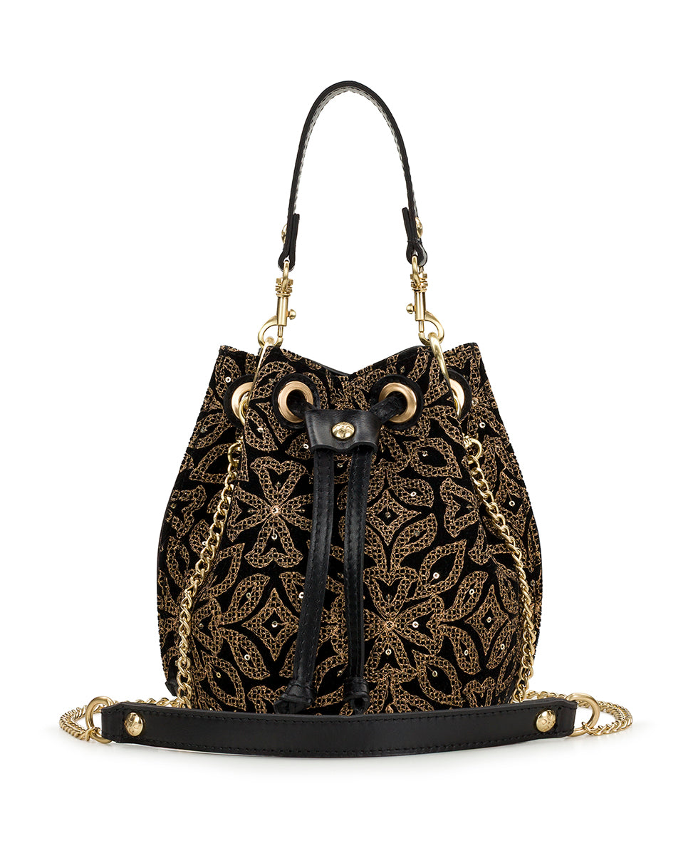 Female - Volania Drawstring - Naoko Velvet - gold - by Patricia Nash - View 2 of 7