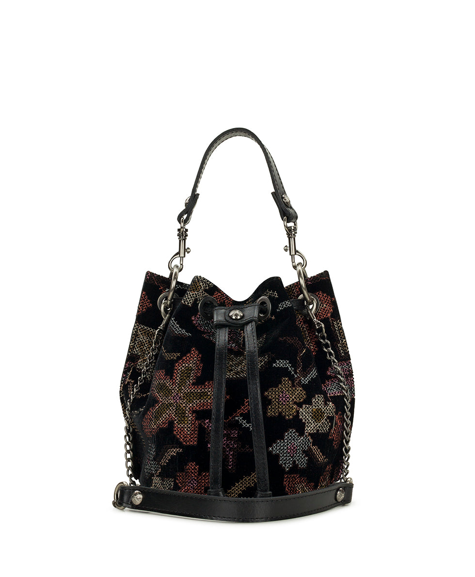 Female - Volania Drawstring | Velvet Needlepoint | Black - black - by Patricia Nash - View 2 of 5