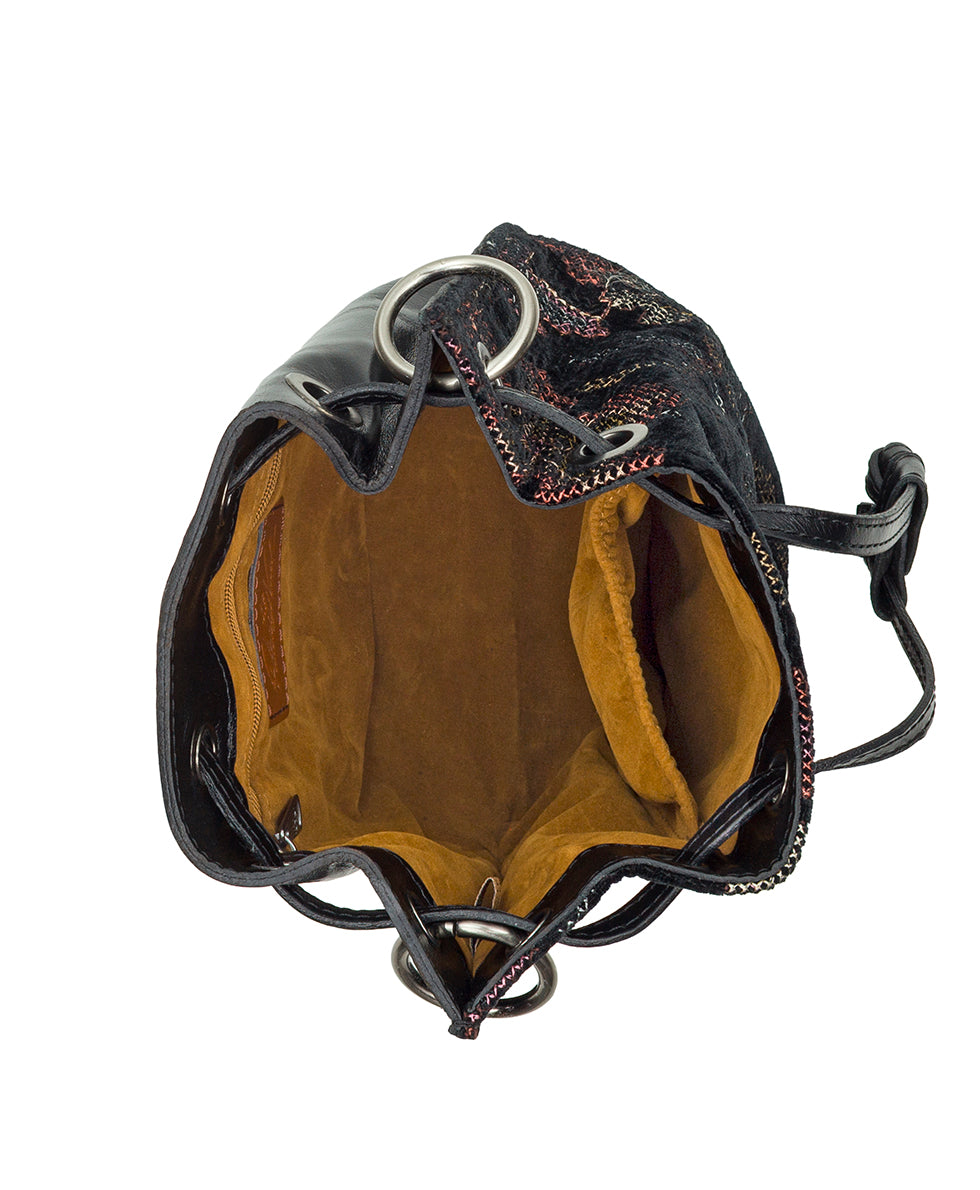 Female - Volania Drawstring | Velvet Needlepoint | Black - black - by Patricia Nash - View 5 of 5
