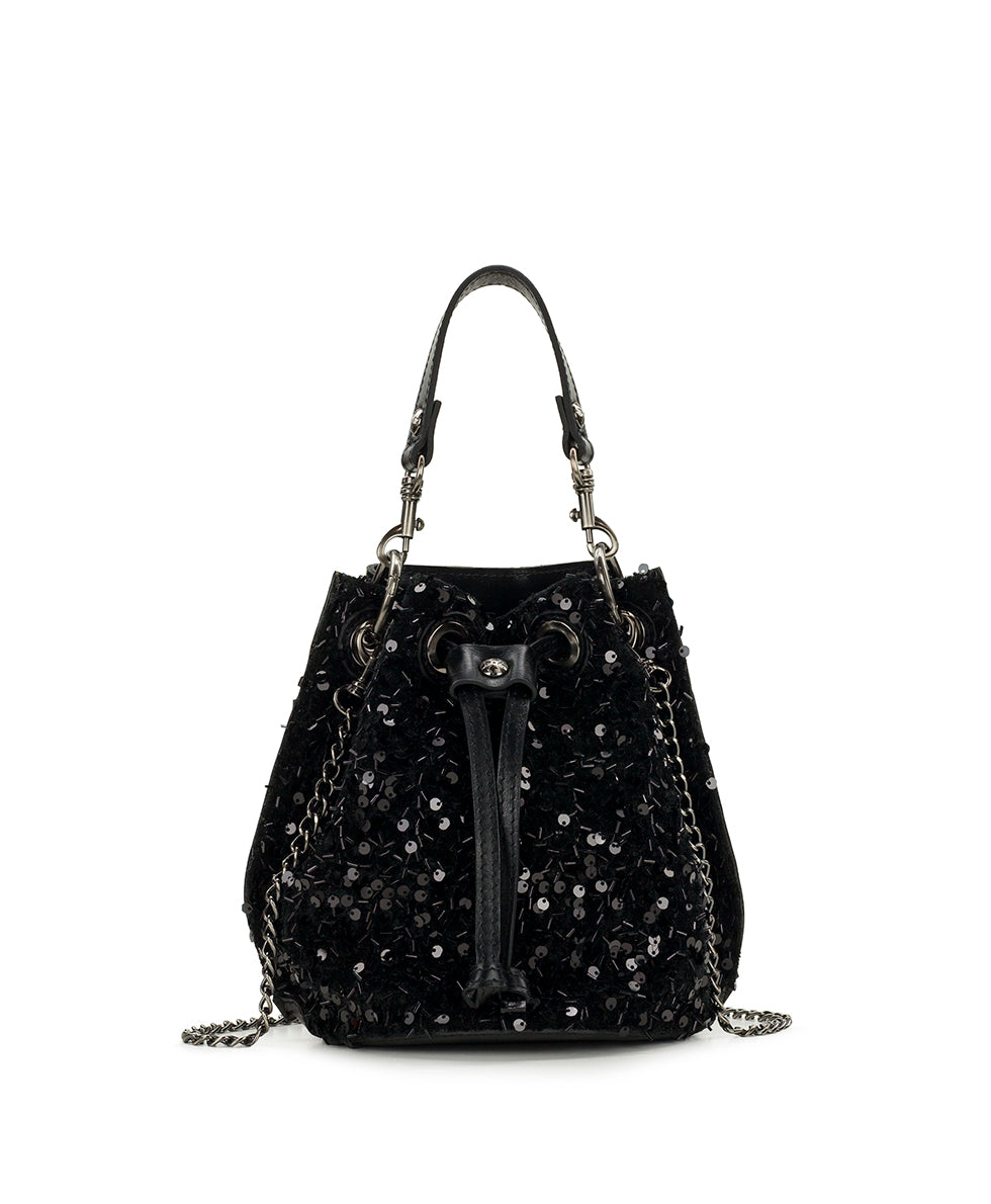 Female - Volania Drawstring | Holiday Sequin | Black - black - by Patricia Nash - View 1 of 5