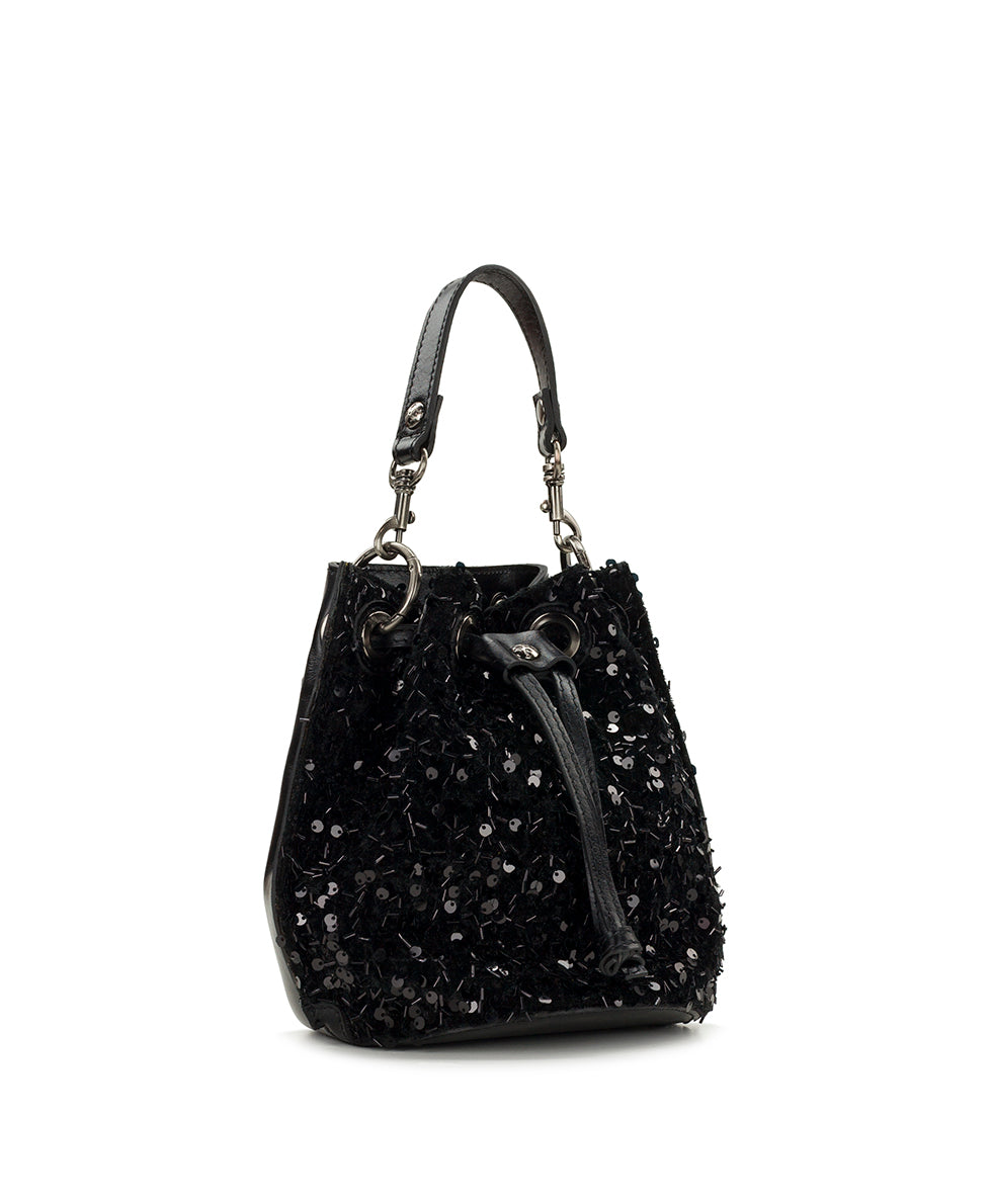 Female - Volania Drawstring | Holiday Sequin | Black - black - by Patricia Nash - View 4 of 5