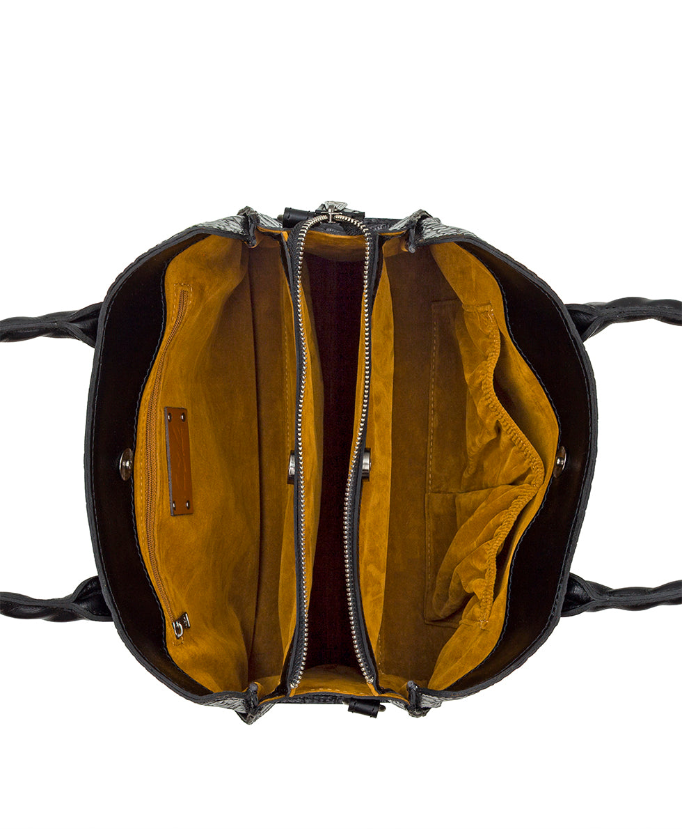 Genovese Satchel - Vintage Distressed Croc – Patricia Nash