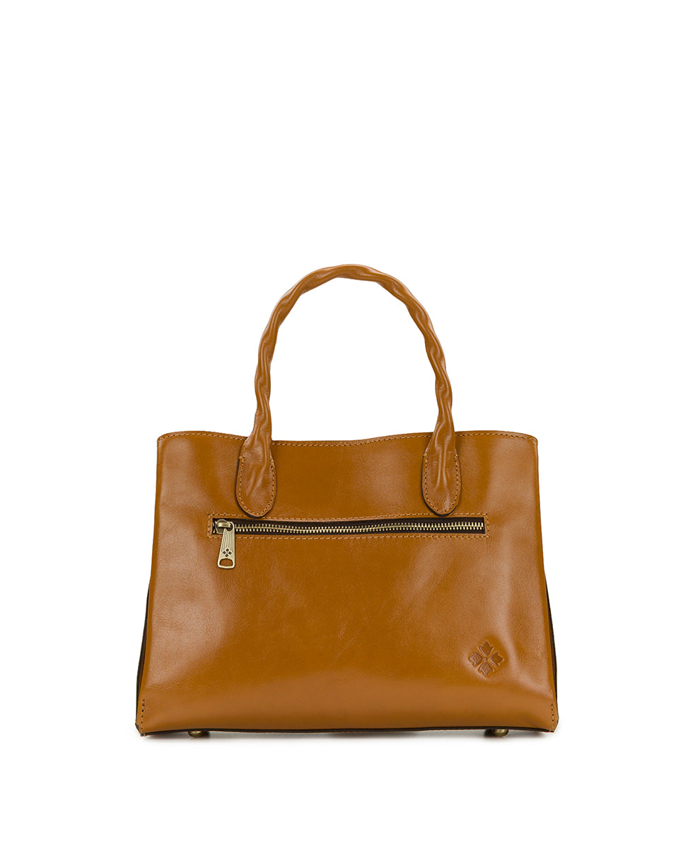 Female - Genovese Satchel - Vintage Veg Tan Rose Tooled - light tan - by Patricia Nash - View 2 of 4