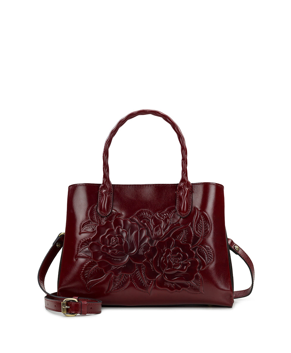 Female - Genovese Top Handle Crossbody - Vintage Vegetable Tanned Rose Tooled - rosewood - by Patricia Nash - View 6 of 33
