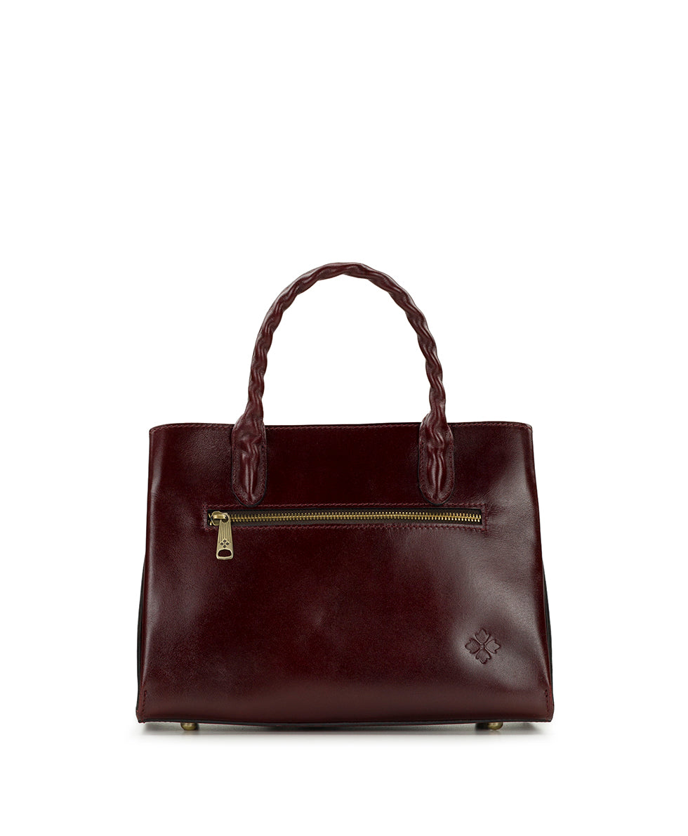 Female - Genovese Satchel | Vattaro Rose Tooled | Oxblood - oxblood - by Patricia Nash - View 3 of 6