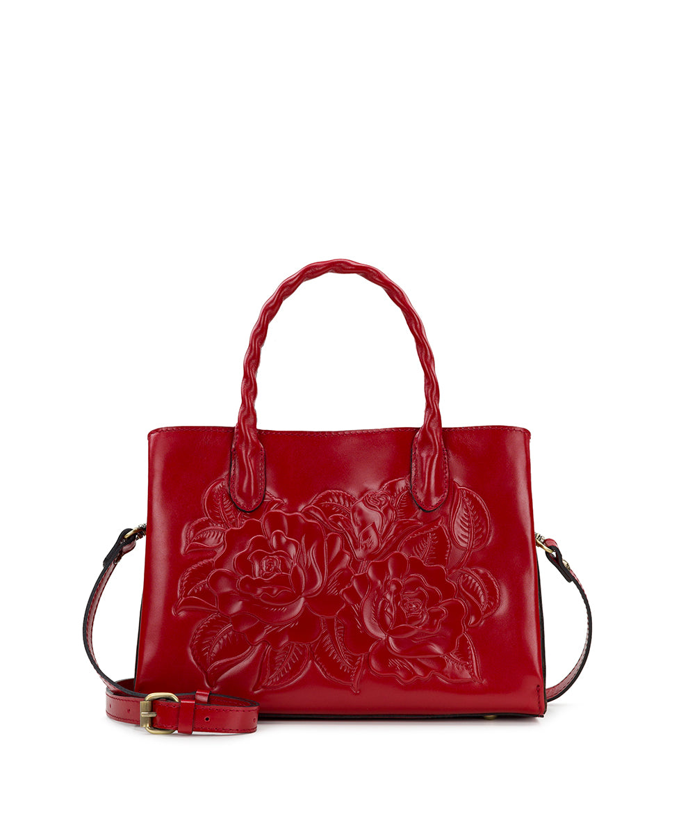 Female - Genovese Top Handle Crossbody - Vintage Vegetable Tanned Rose Tooled - rosewood - by Patricia Nash - View 1 of 4