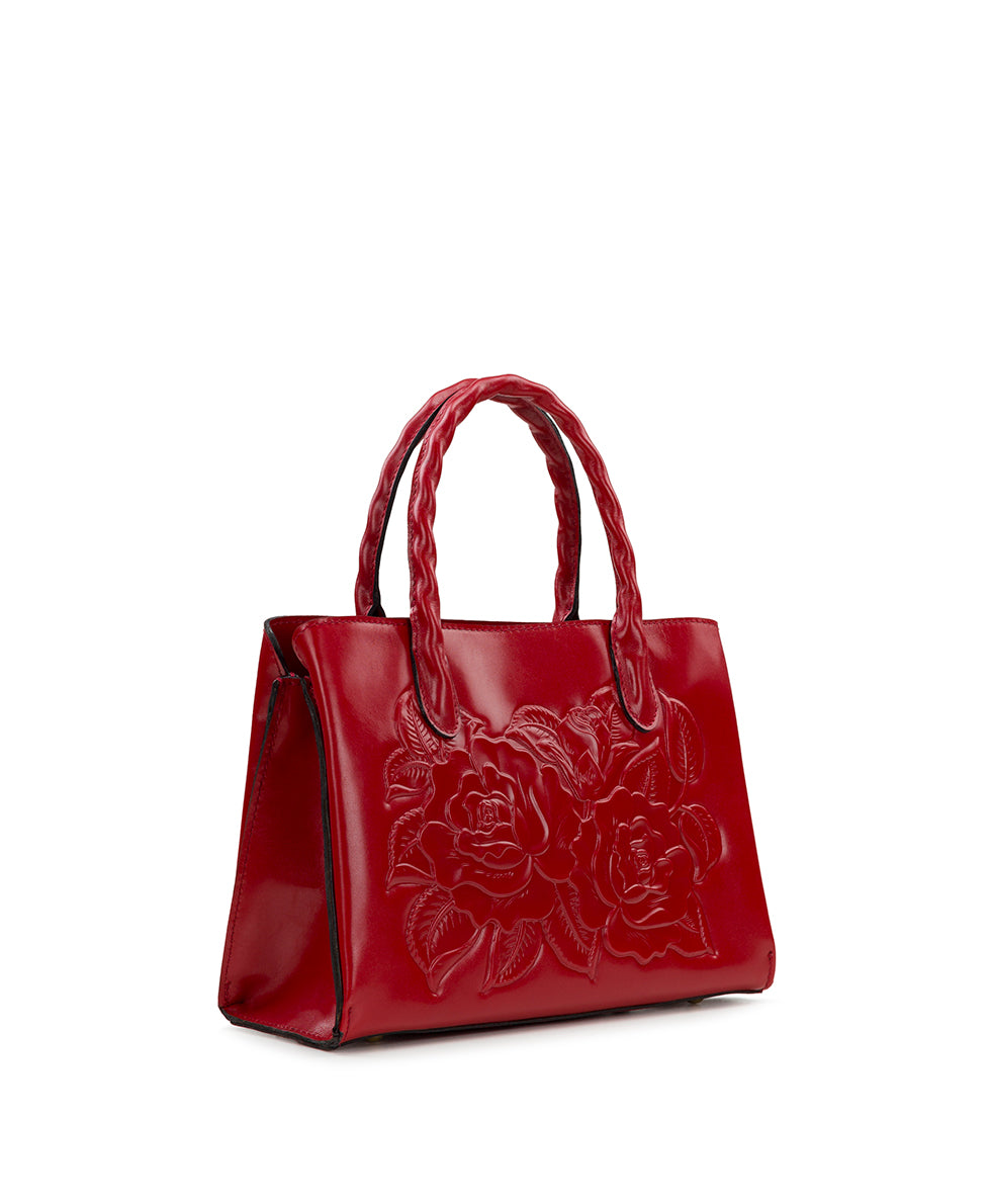 Genovese Top Handle Crossbody - Vintage Vegetable Tanned Rose Tooled