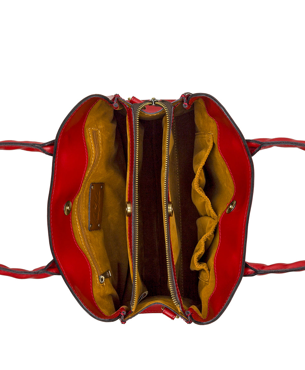 Genovese Top Handle Crossbody - Vintage Vegetable Tanned Rose Tooled