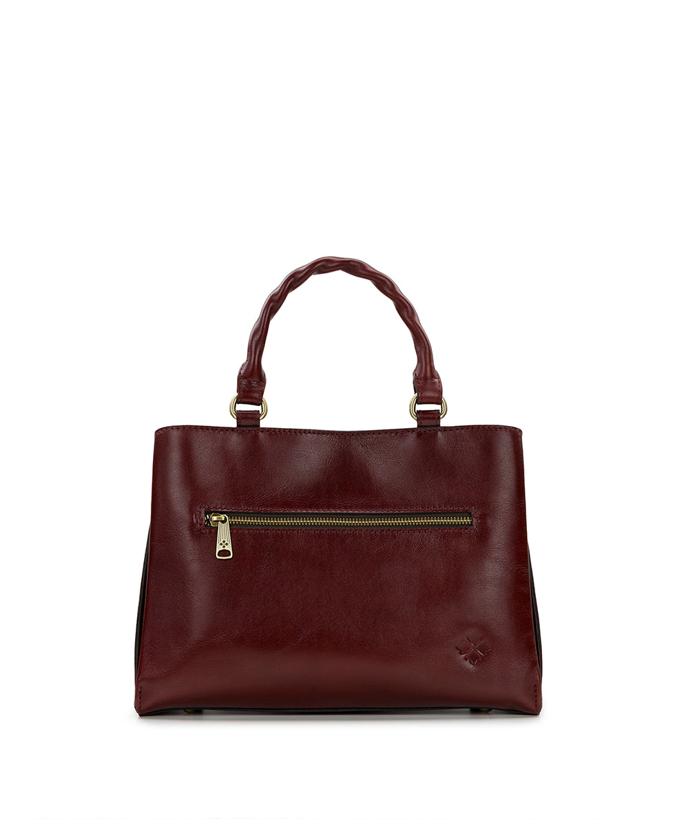 Female - Genovese Satchel - Cavo Border Tooled - oxblood - by Patricia Nash - View 7 of 11