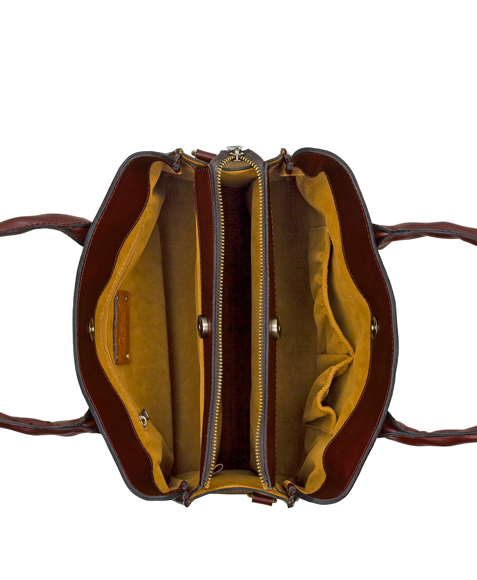 Female - Genovese Satchel - Tuscan Fields Embroidery - khaki - by Patricia Nash - View 4 of 4