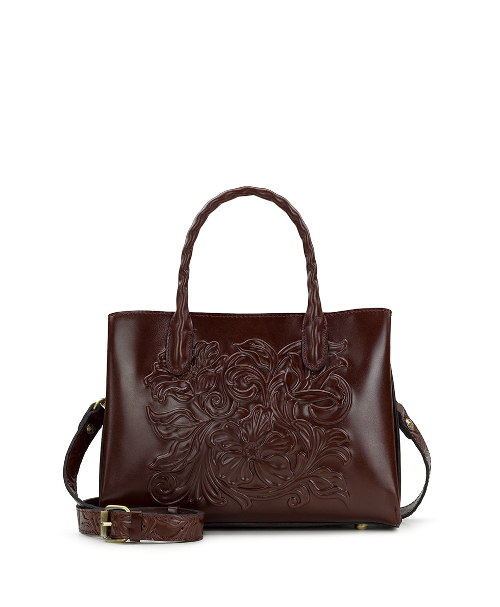Female - Genovese Satchel - Classic Tooled - oxblood - by Patricia Nash - View 1 of 10