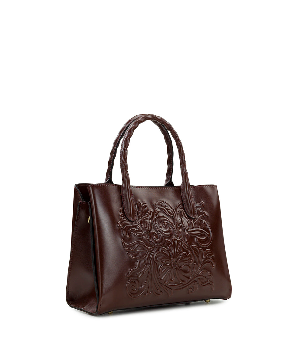 Female - Genovese Satchel - Classic Tooled - oxblood - by Patricia Nash - View 3 of 10