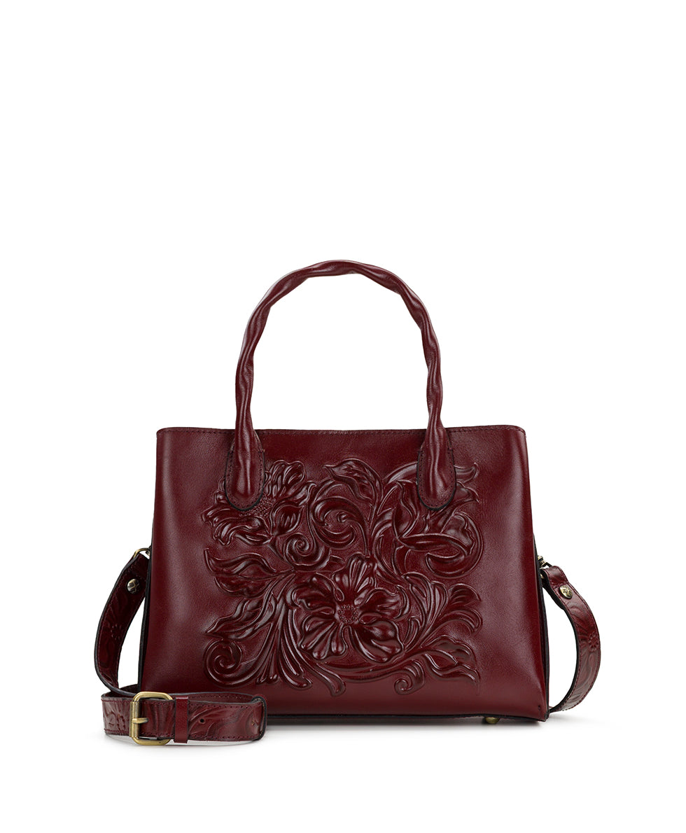Female - Genovese Satchel - Classic Tooled - oxblood - by Patricia Nash - View 5 of 10