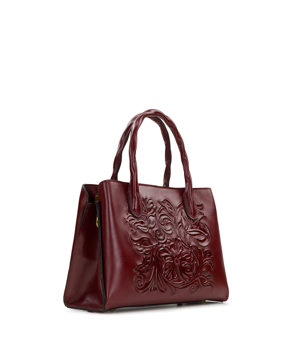 Female - Genovese Satchel - Classic Tooled - oxblood - by Patricia Nash - View 7 of 10