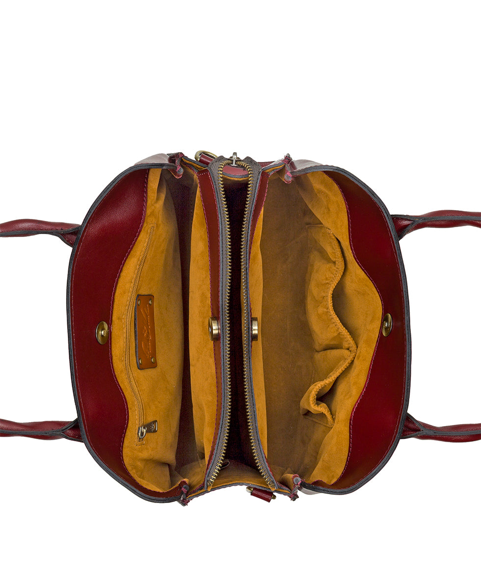 Female - Genovese Satchel - Classic Tooled - oxblood - by Patricia Nash - View 8 of 10