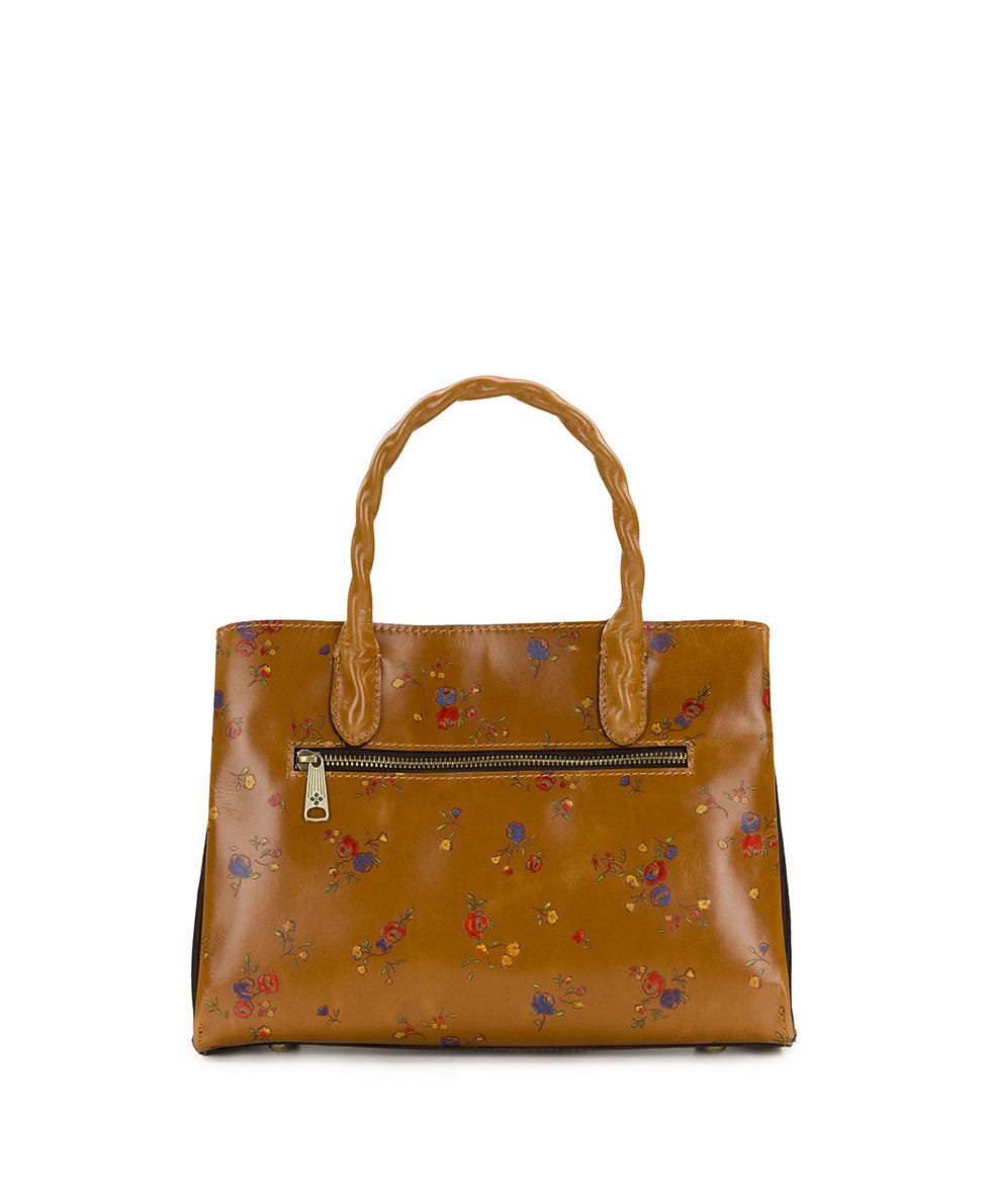 Female - Genovese Satchel - Fleur de Jardin Embossed - light tan - by Patricia Nash - View 2 of 4