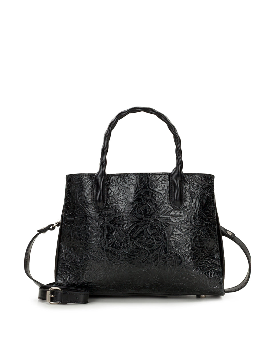 Female - Genovese Satchel | Brazilian Supple Tooled | Black - black - by Patricia Nash - View 1 of 6
