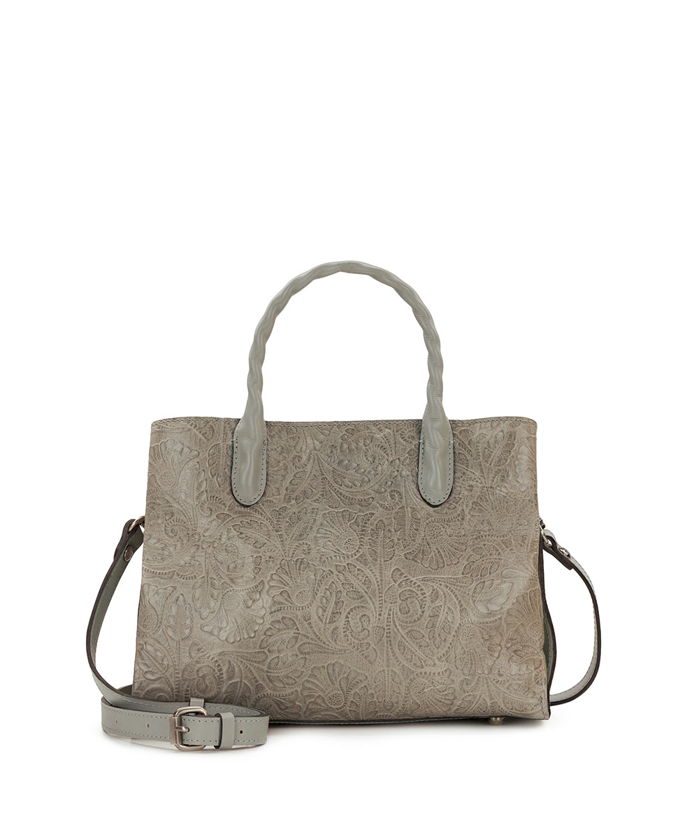 Female - Genovese Satchel | Brazilian Supple Tooled | Nordic Blue - nordic blue - by Patricia Nash - View 1 of 5