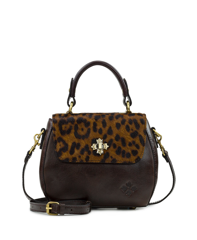 Celestina Top Handle Crossbody - Leopard Haircalf