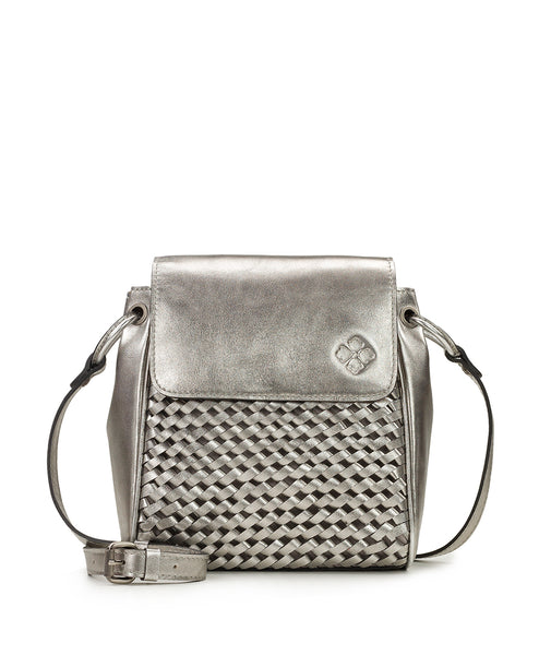 Patricia Nash Chiavella Leather Phone Crossbody Wallet - Antique Platinum