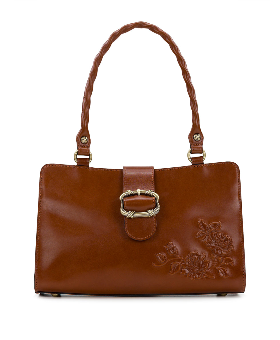 Female - Violina Satchel - Mini Rose Tooled - tan - by Patricia Nash - View 1 of 4