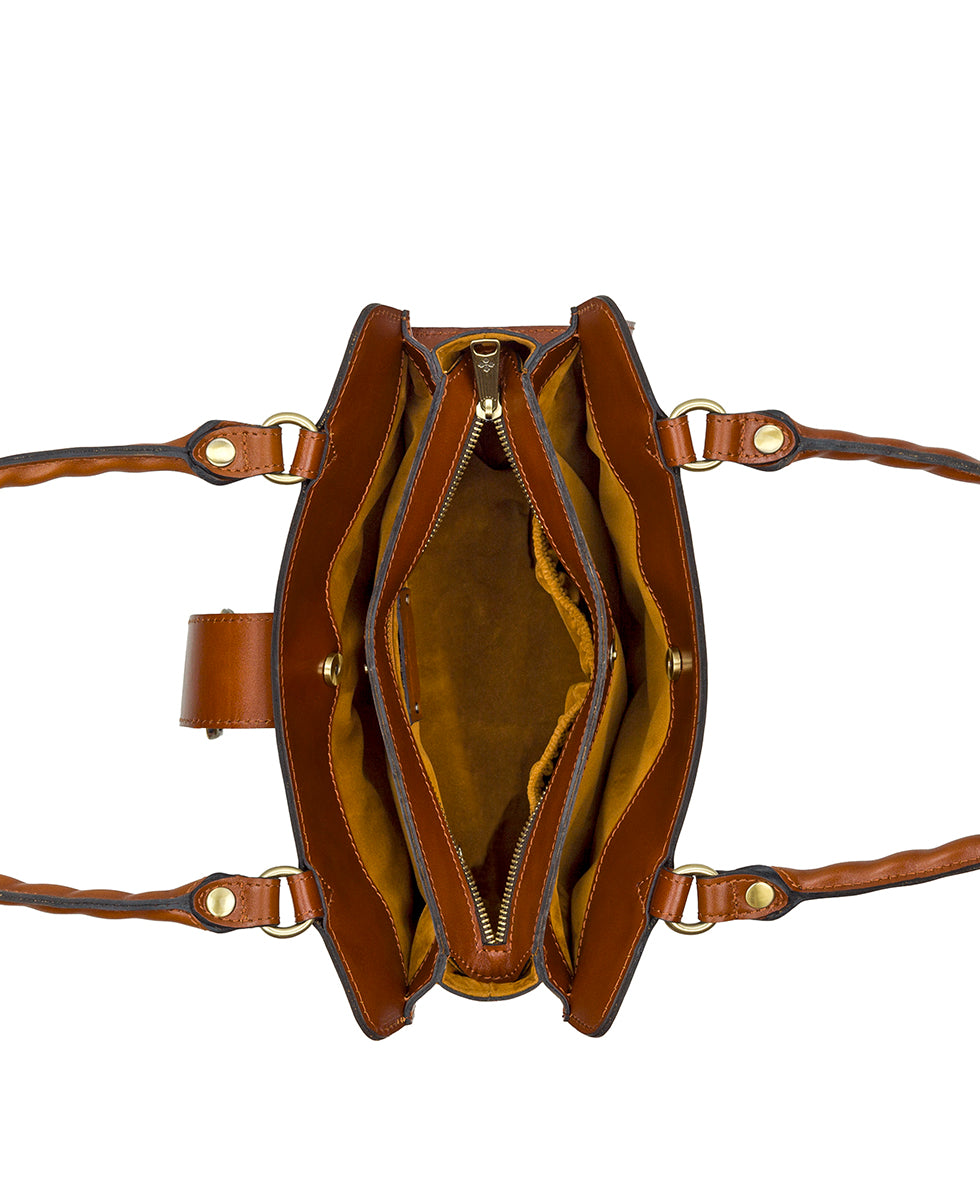 Female - Violina Satchel - Mini Rose Tooled - tan - by Patricia Nash - View 4 of 4