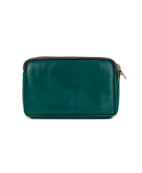 Viani Wristlet - Vintage Distressed Leather — Aqua Green