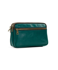 Viani Wristlet - Vintage Distressed Leather — Aqua Green