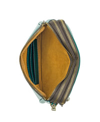 Viani Wristlet - Vintage Distressed Leather — Aqua Green