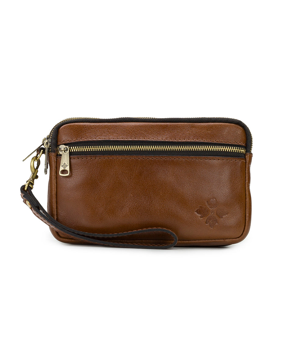 Viani Wristlet - Vintage Distressed Leather — Cognac - cognac - by Patricia Nash - View 1 of 5