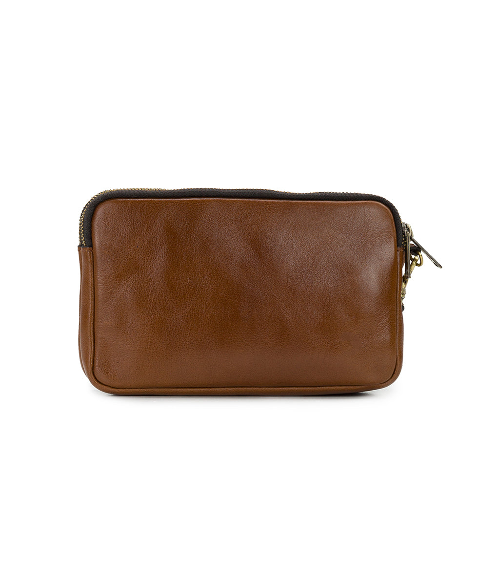 Viani Wristlet - Vintage Distressed Leather — Cognac - cognac - by Patricia Nash - View 2 of 5