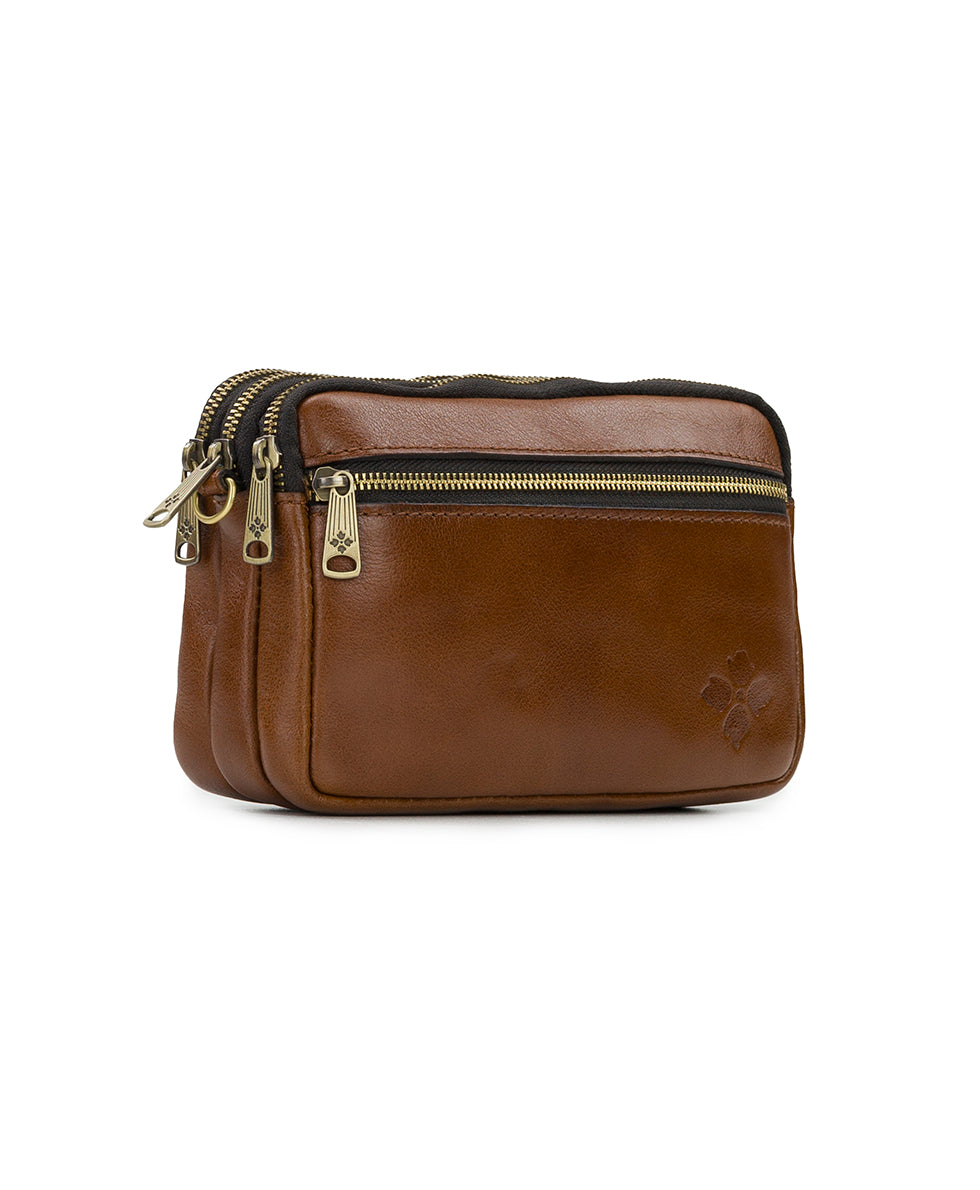 Viani Wristlet - Vintage Distressed Leather — Cognac - cognac - by Patricia Nash - View 3 of 5