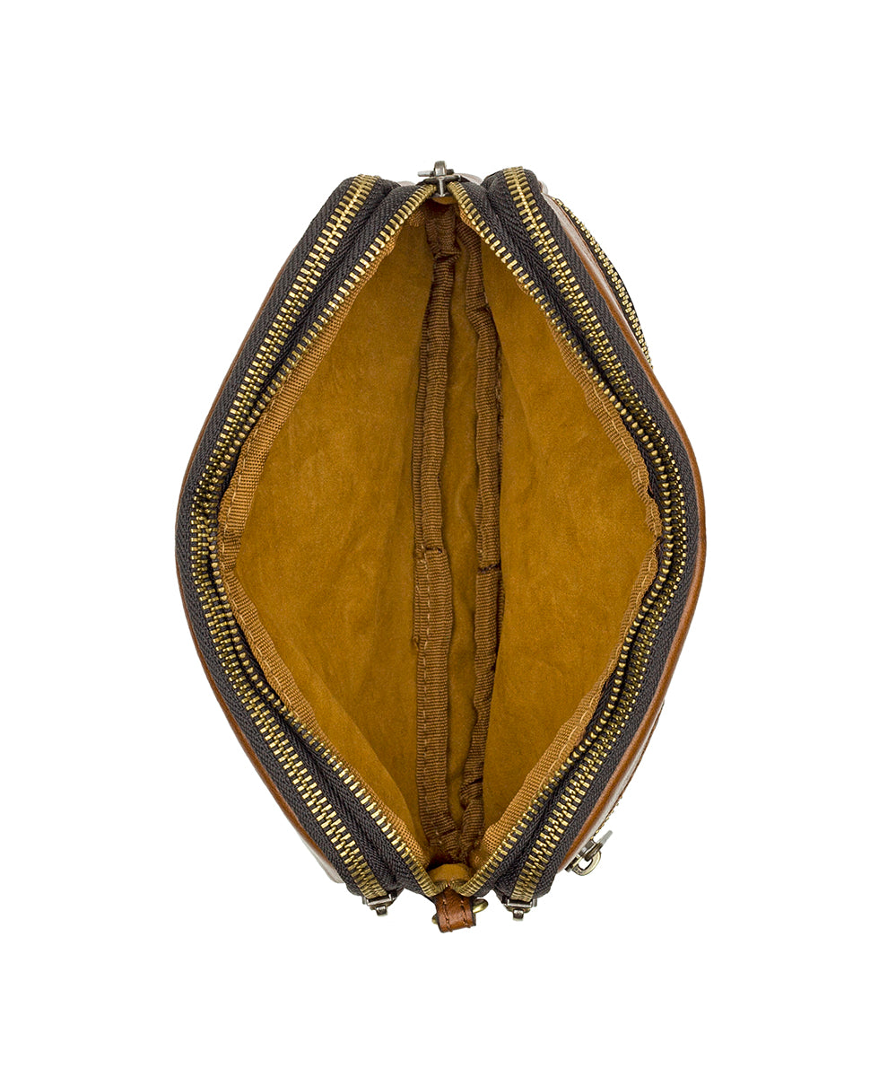 Viani Wristlet - Vintage Distressed Leather — Cognac - cognac - by Patricia Nash - View 4 of 5
