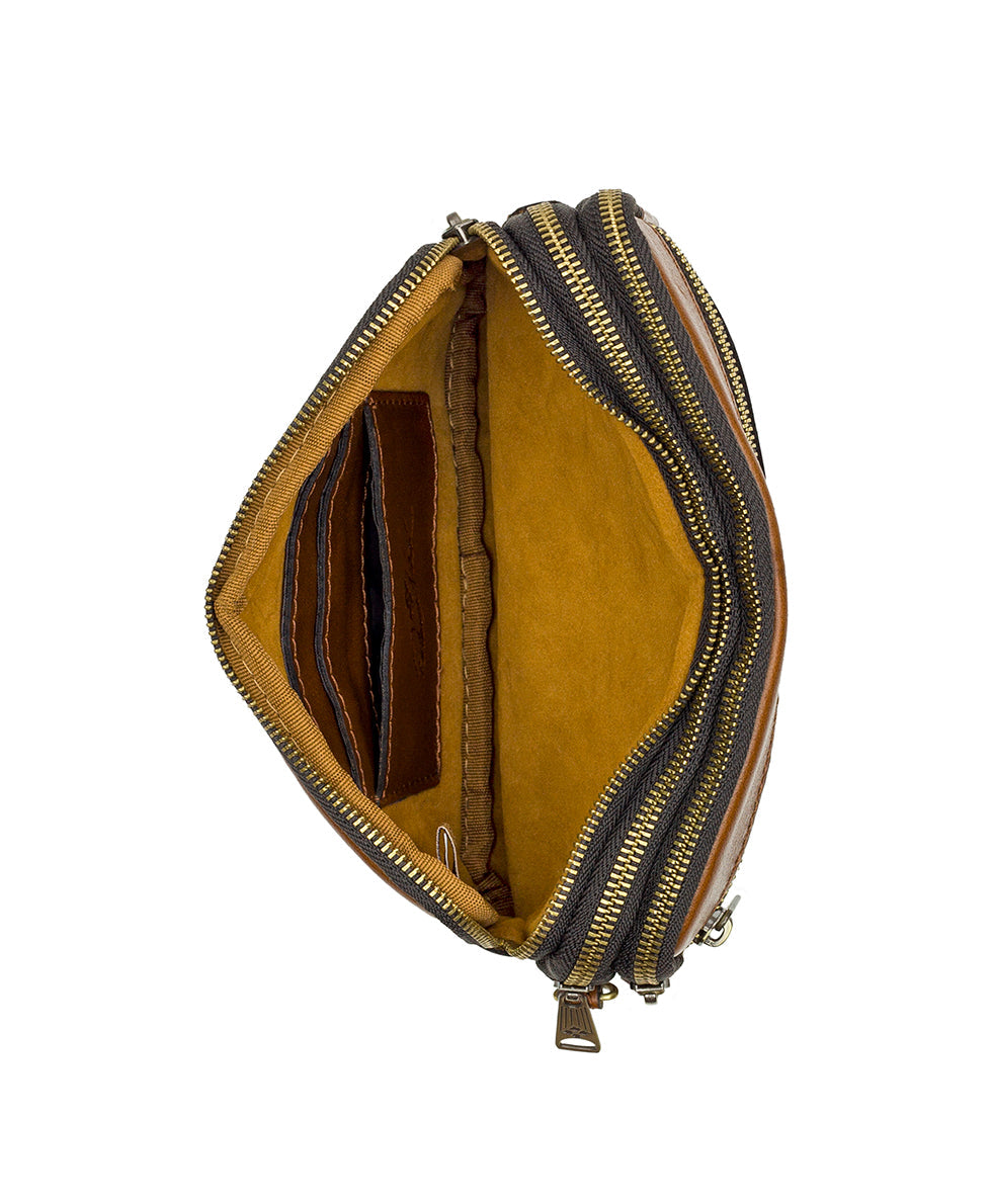 Viani Wristlet - Vintage Distressed Leather — Cognac - cognac - by Patricia Nash - View 5 of 5
