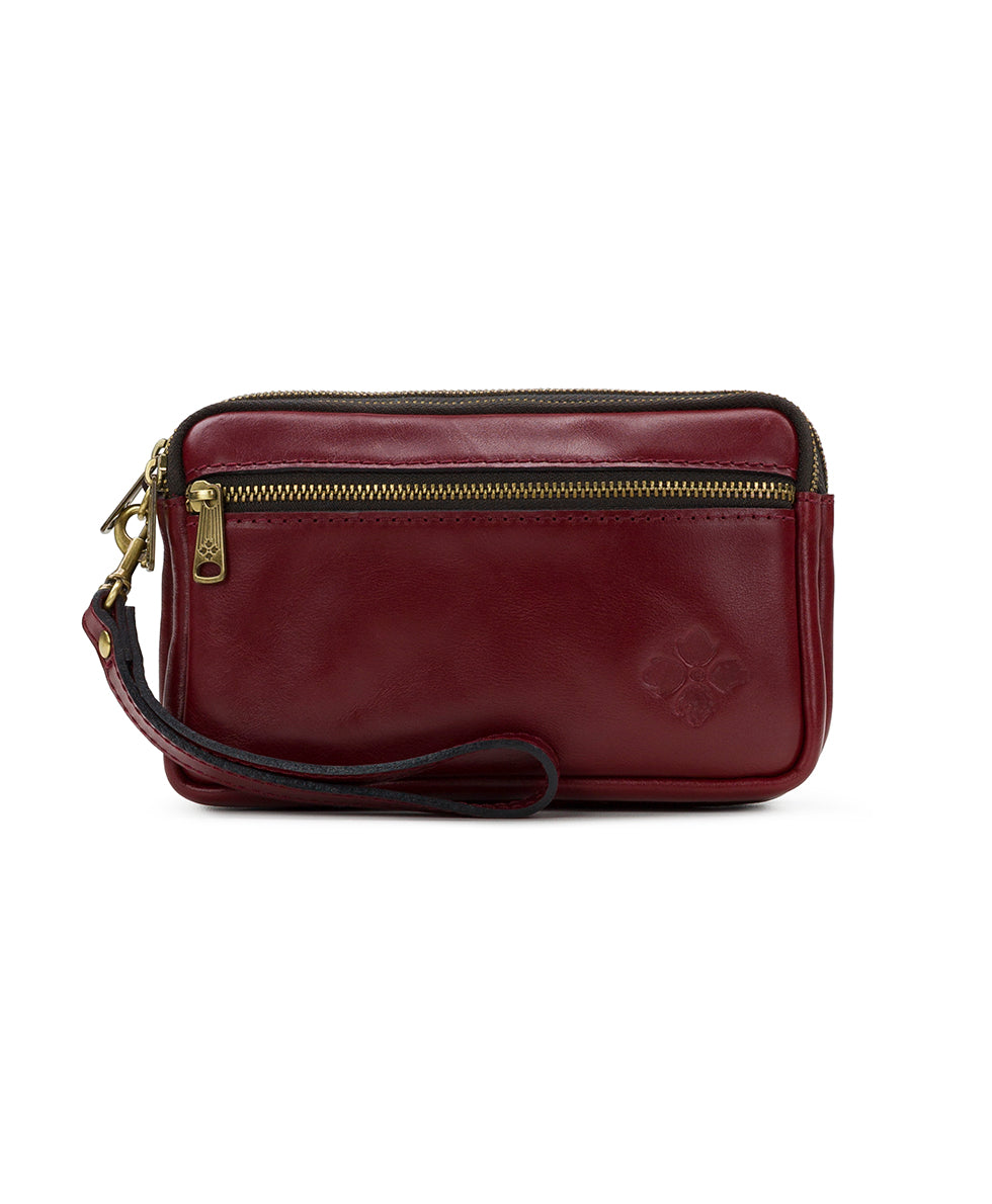 Viani Wristlet - Vintage Distressed Leather — Maroon - maroon - by Patricia Nash - View 1 of 5